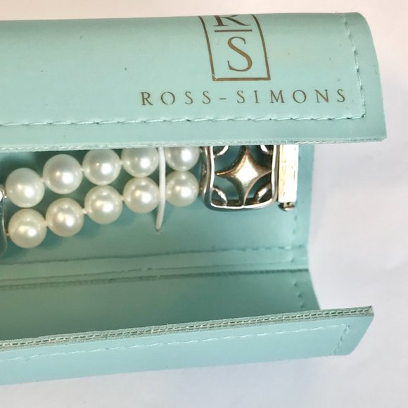 Vintage Sterling Silver White Pearl Bracelet Ross & Simons Estate Double Strand - Picture 3 of 16